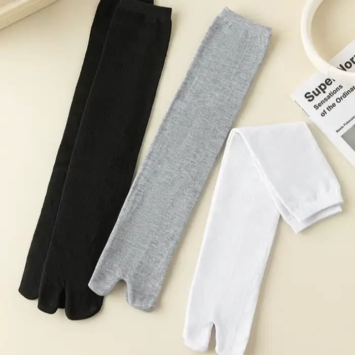 Chaussettes en coton tricoté à bout fendu pour hommes et femmes