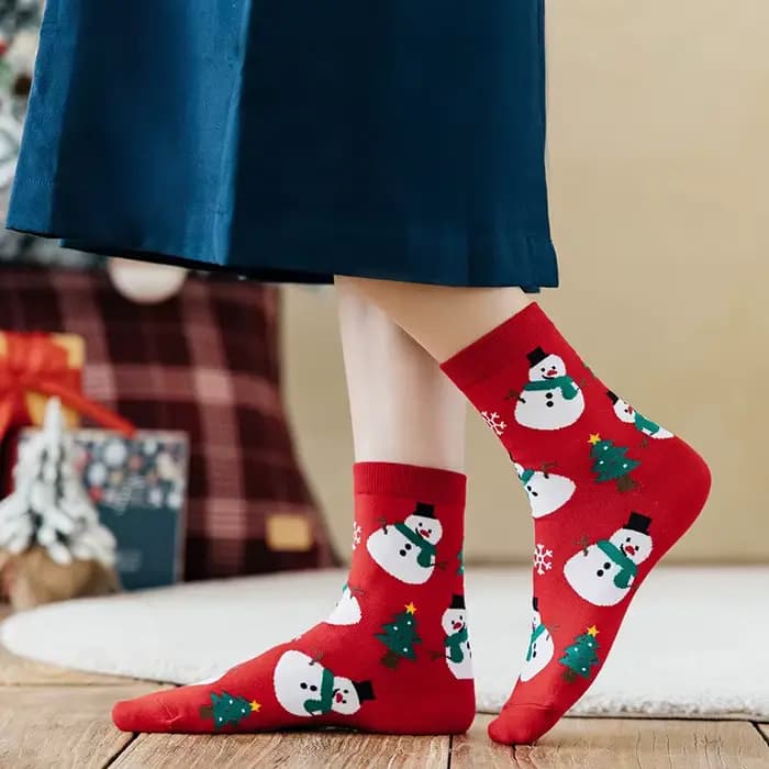 Chaussettes de dessin animé de Noël pour dames