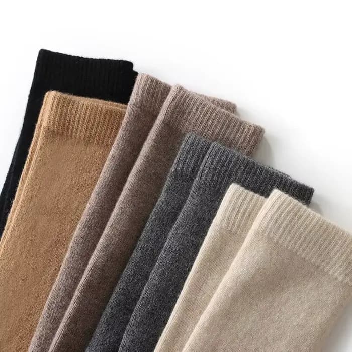 Chaussettes mi-longues pour femmes en cachemire pur à 100%, épaisses pour l'automne et l'hiver, chaussettes chaudes pour les jambes, protection contre le froid