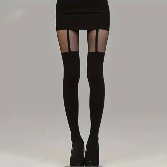 Collants élastiques transparents pour femmes, effet bretelles, coupe ajustée, pour usage quotidien décontracté