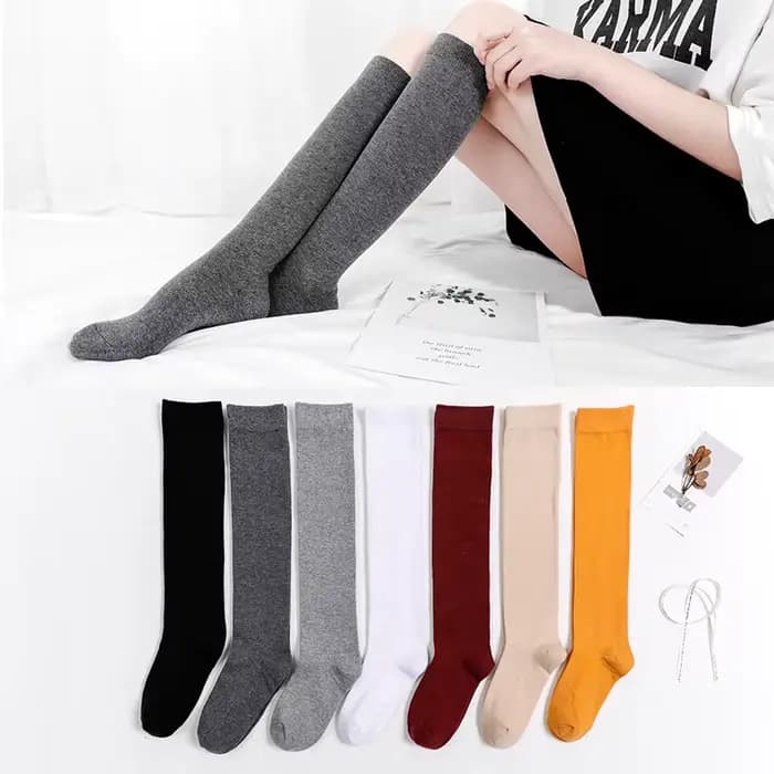 Harajuku rétro femmes coton automne hiver chaussettes longues décontracté épais chaud chaussette dame cadeau vert noir jaune gris rouge école fille