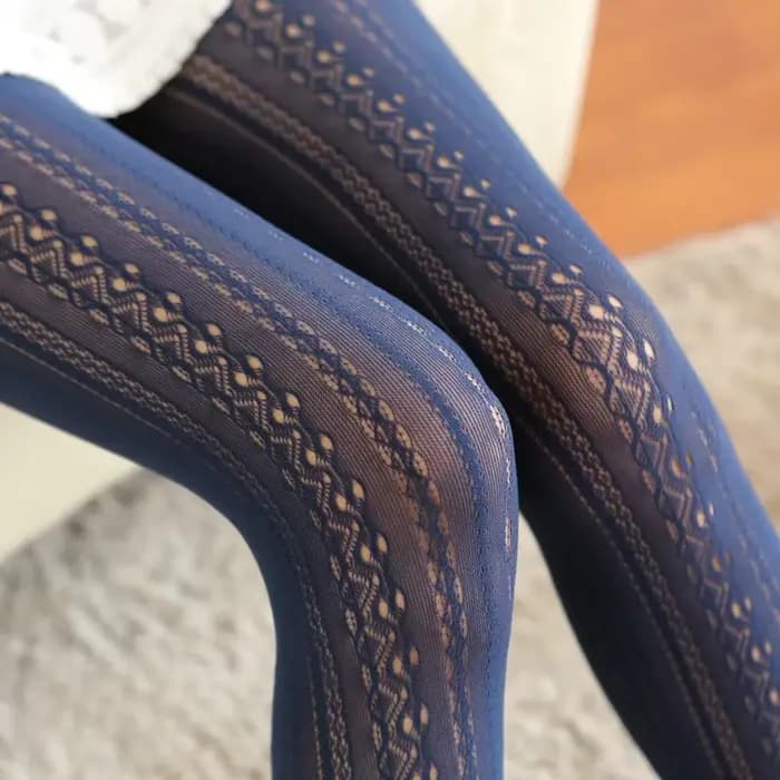 Collants résille en maille de dentelle évidée pour femmes