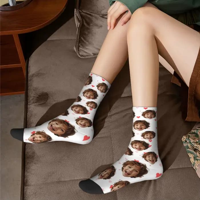Chaussettes personnalisées en forme de visage