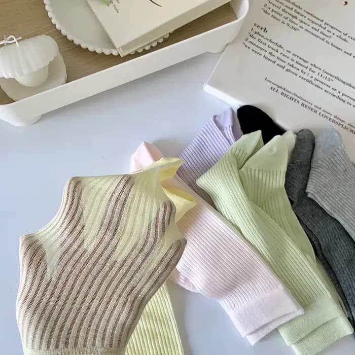Chaussettes côtelées colorées pour femmes, chaussettes souples pour femmes, chaussettes à tube haut, printemps, été, No Pilling, Goo Streetwear