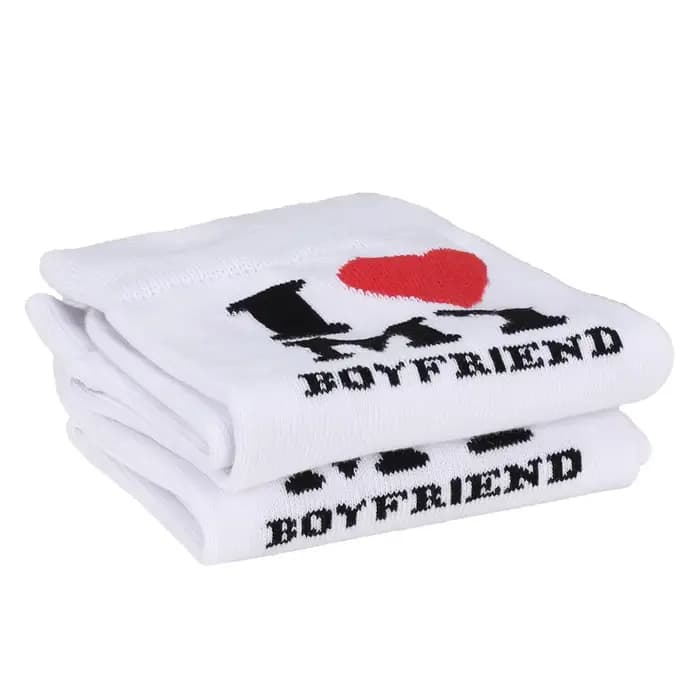 J'aime ma petite amie petit ami hommes femmes chaussettes de mode bas drôles saint valentin