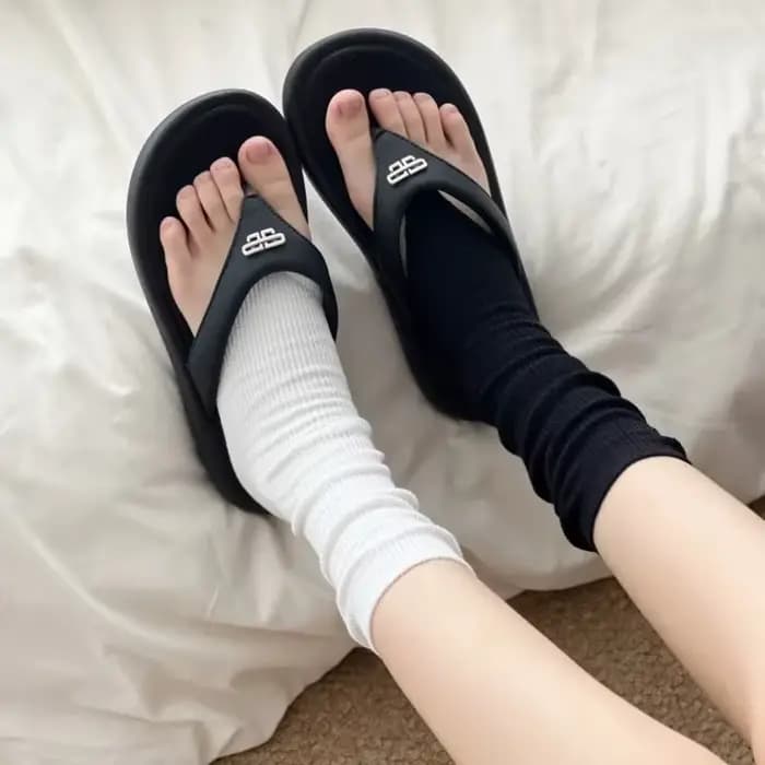 Nouvelles chaussettes sans pieds à effet froissé pour femme
