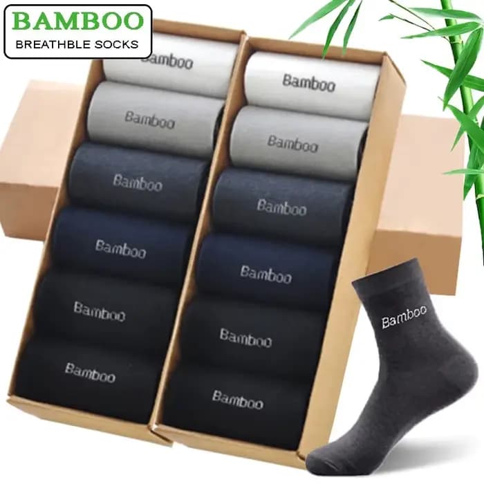 10 paires/lot hommes chaussettes en bambou marque confortable respirant décontracté affaires