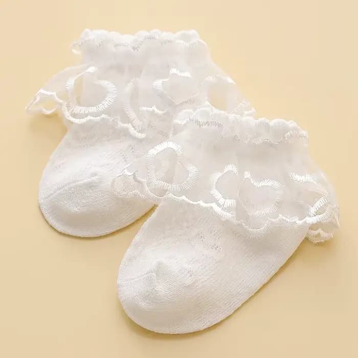 Chaussettes princesse en dentelle florale pour bébé fille