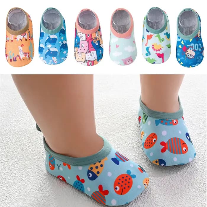 Chaussettes d'eau coordonnantes pour bébés, dessin animé, pieds nus, piscine, plage, surf, sol, pantoufles, maison