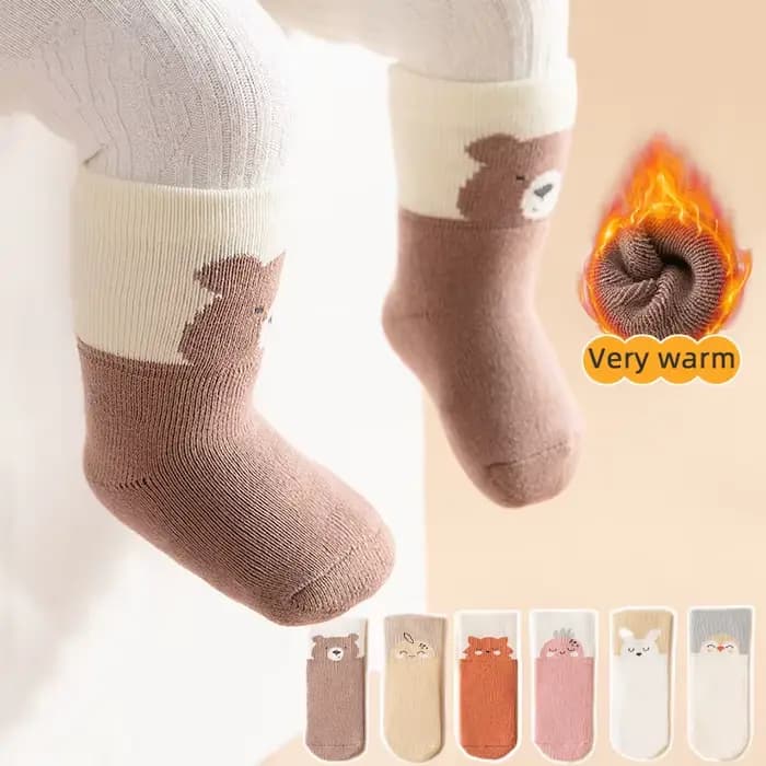 3 paires de chaussettes en peluche pour nouveau-né