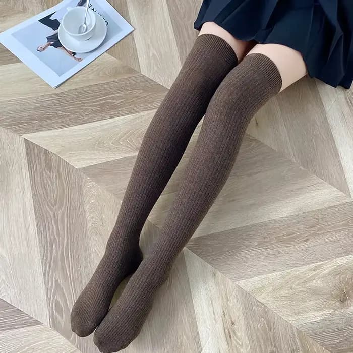 Chaussettes sulfTricotées en Laine pour Femme, Bas Longs en Coton, Chaussettes Hautes Chaudes d'Hiver pour la Maison, Noël, 1 Paire