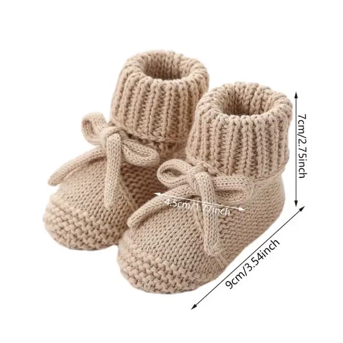 Adorables chaussures en tricot avec nœud pour bébé