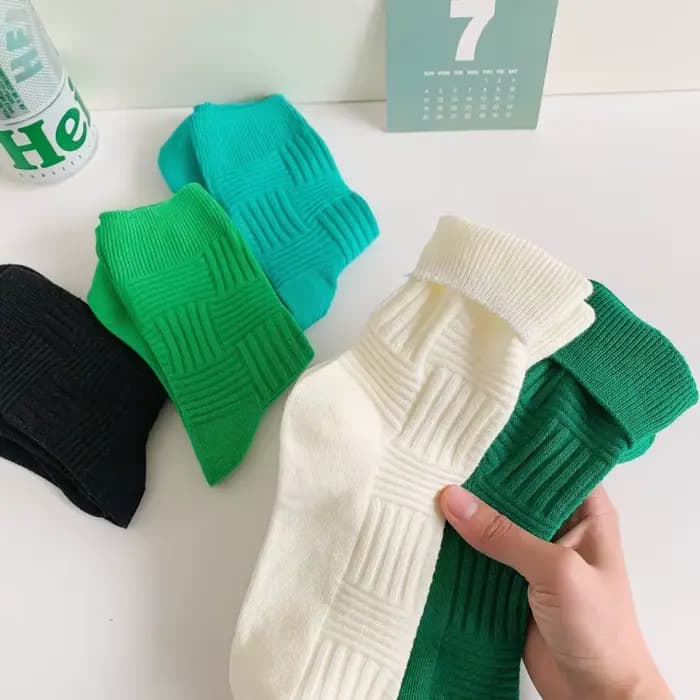 1 Paire de Chaussettes Vertes pour Hommes et Femmes