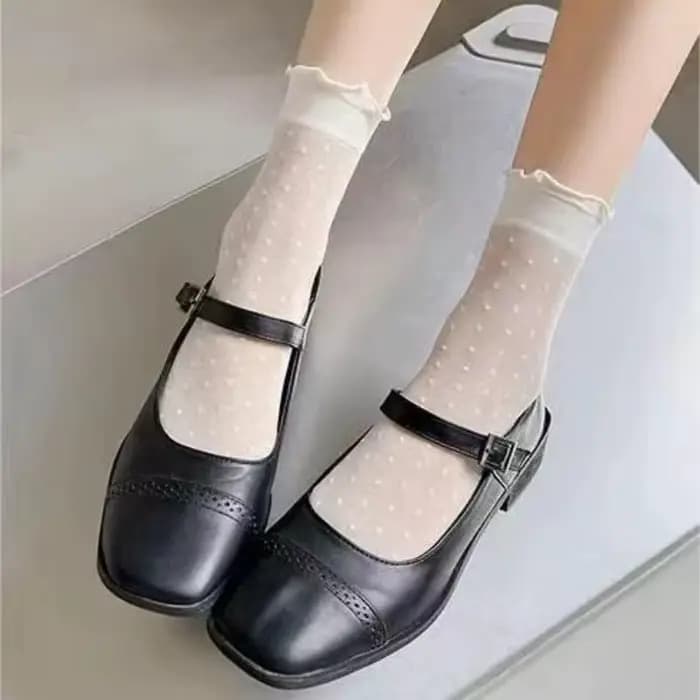 Chaussettes d'été en maille et dentelle pour femmes