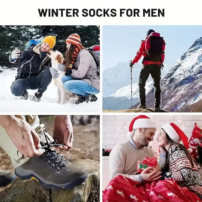 5 paires de chaussettes en laine mérinos pour hommes, chaussettes de randonnée super épaisses, chaussettes thermiques pour temps froid