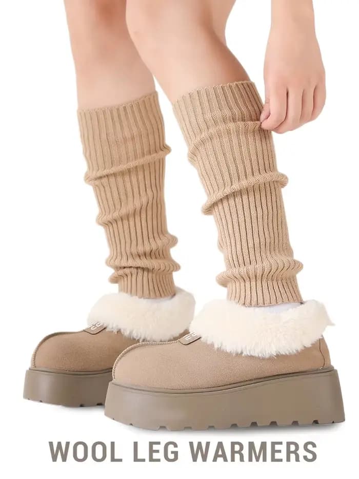 Tricot femmes mollet chauffe côtelé jambe chaud JK véritable laine mélange cheville garniture botte chaussettes automne hiver pied couverture sans pression Y2k