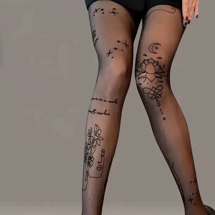 Collants transparents élégants pour femmes – Pantalon slim à imprimé floral
