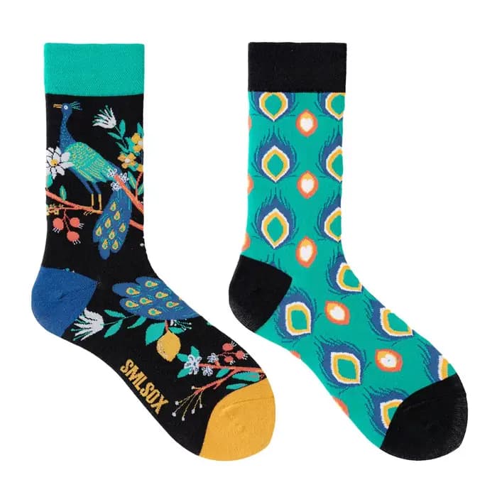 Chaussettes mi-mollet d'inspiration rétro avec motif paon AB