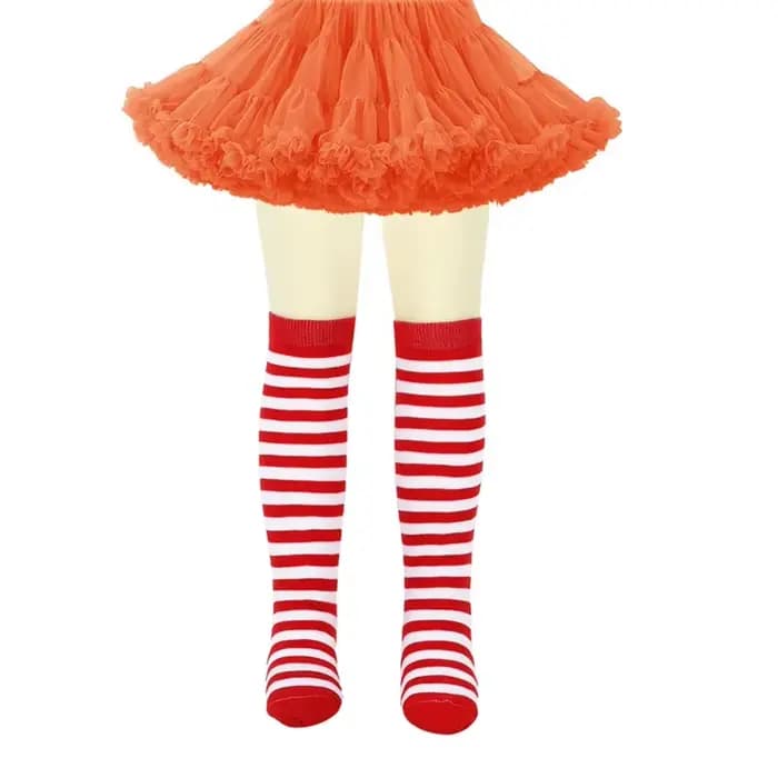 Chaussettes de Cosplay pour enfants, nouvel an, noël, automne hiver, hauteur des genoux, tricotées, longues, rayées, pour garçons et filles