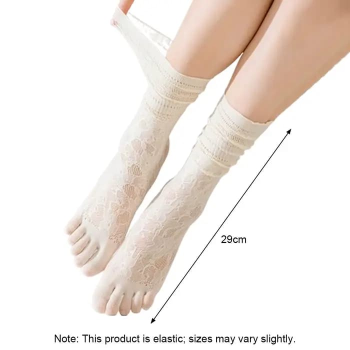 Chaussettes Tabi japonaises tendance pour femmes, chaussettes d'été sexy en dentelle à deux doigts, chaussettes Tabi transparentes respirantes en maille unie