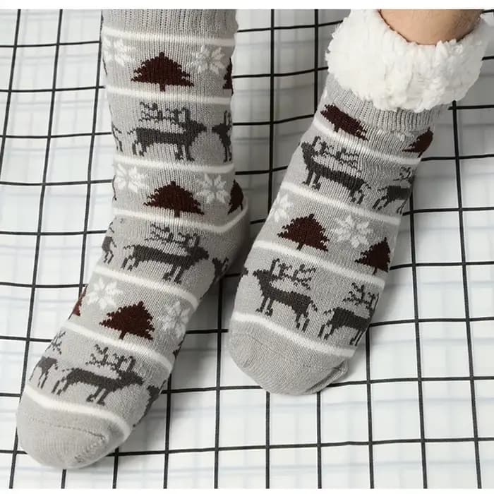 Moelleux hommes chaussette thermique hiver chaud court doux antidérapant sol flou polaire peluche poignée dormir