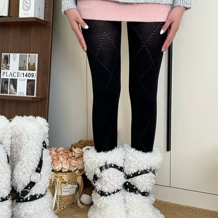 2025 automne nouveau collants tricotés femmes Sexy Jacquard tricoté