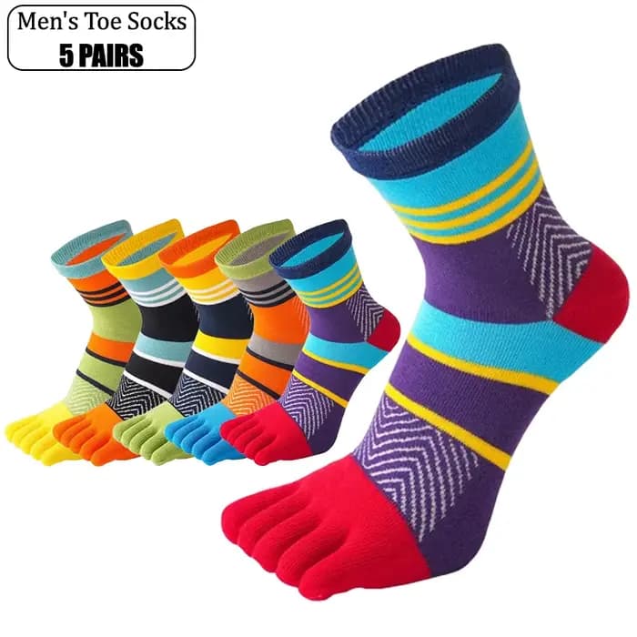 5 paires de chaussettes à cinq doigts pour hommes