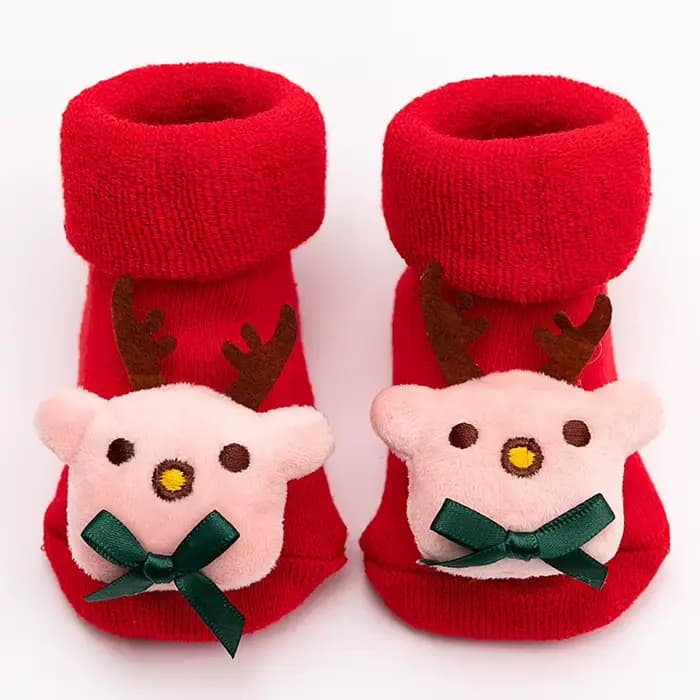 Chaussettes rouges de noël pour bébés garçons et filles