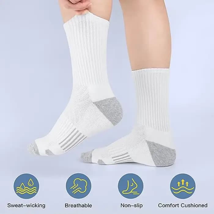5 paires de chaussettes athlétiques pour hommes, chaussettes de Sport, de course, de mollet, rembourrées, respirantes, pour l'extérieur, pour hommes et femmes