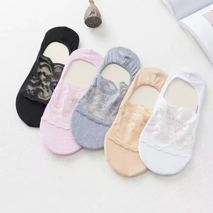 Nouvelles femmes chaussettes pantoufles anti-dérapant respirant mignon dentelle