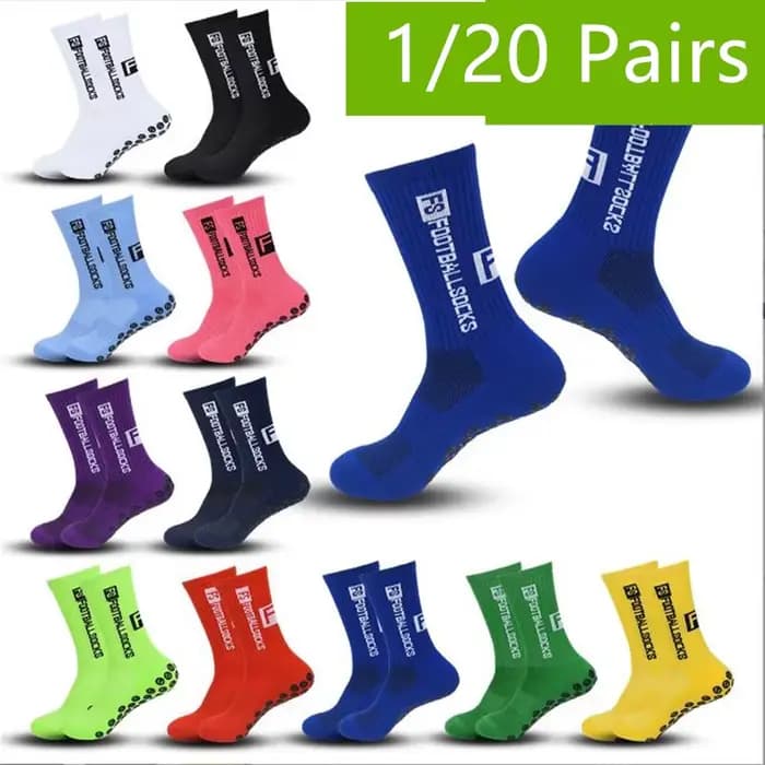 1/20 paires de chaussettes de Football antidérapantes pour hommes et femmes