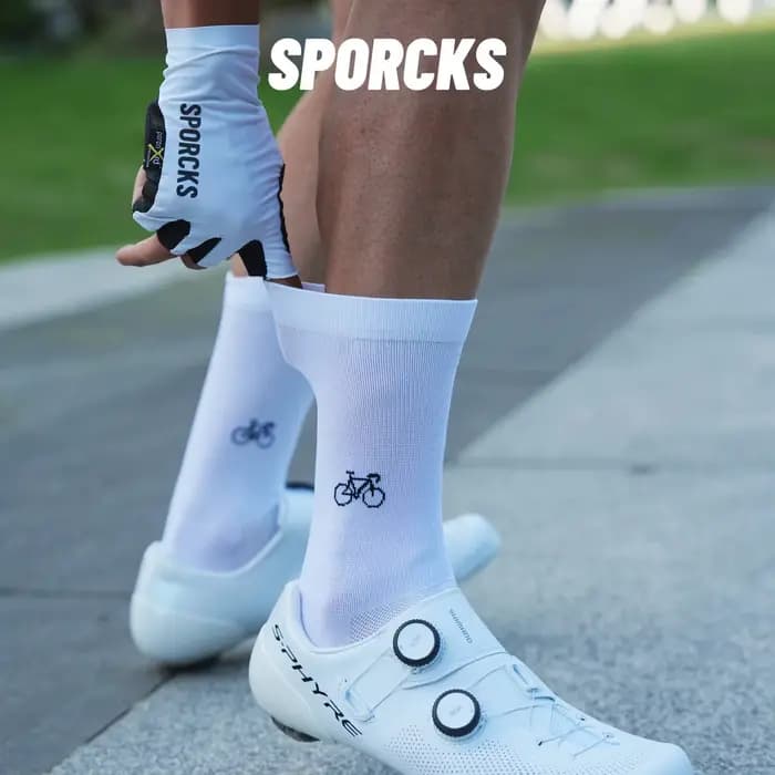 2025 Chaussettes de cyclisme à motif de vélo Sporcks Printemps et été Hommes et femmes Sports