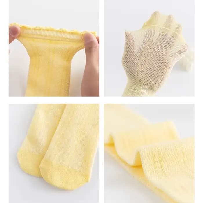Chaussettes hautes et longues pour enfants filles, bas princesse en maille pour école, printemps et été