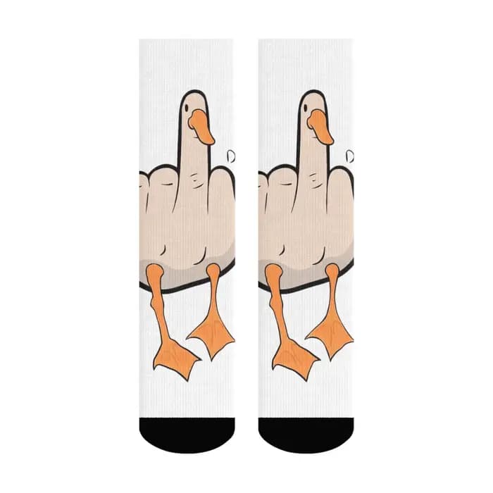 Chaussettes d'extérieur de dessin animé avec canard drôle
