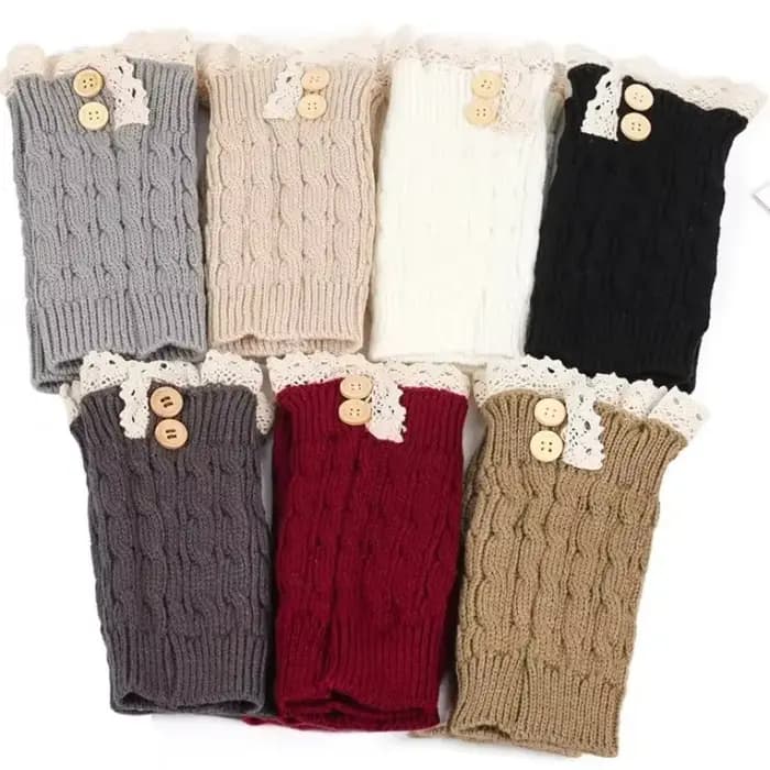 Jambières pour femmes cheville hiver chaud Stretch tricoté Slouch thermique dames épais laine poignets bottes chaussettes femme guêtre Lolita Y2k