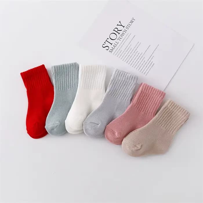 6 paires/ensemble nouveau-né bébé garçon fille chaussette coton solide doux infantile enfant en bas âge chaussettes