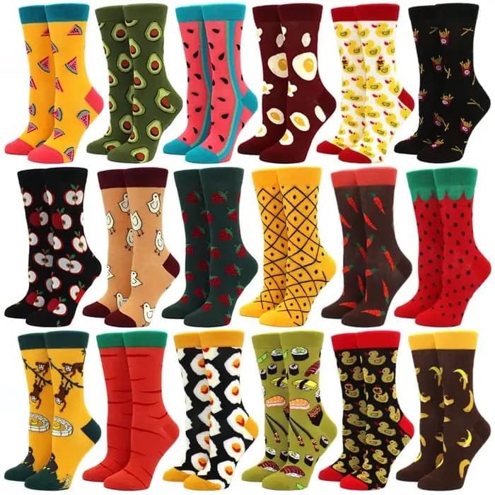 Femmes heureux chaussettes drôles avec impression fruits nourriture Art mignon hiver