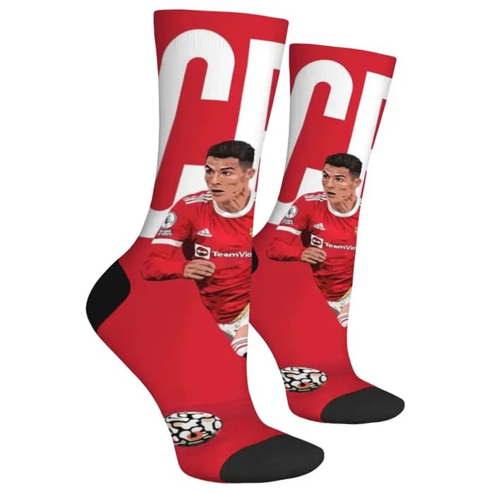 Football Superstar CR7 hommes chaussettes nouveauté drôle heureux