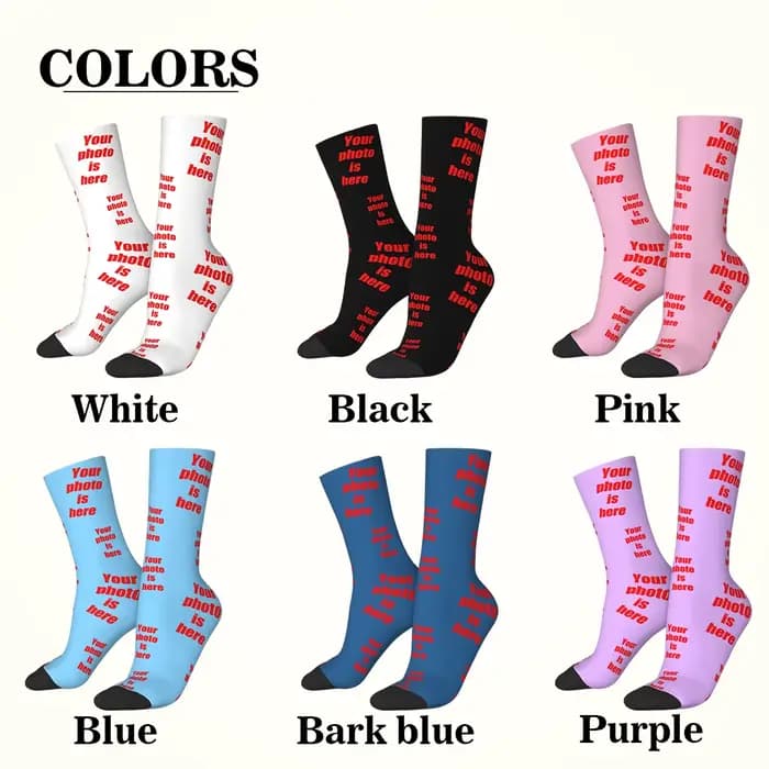 Chaussettes personnalisées en forme de visage, chaussettes unisexes personnalisées à faire soi-même, chaussettes avec photo personnalisée, chaussettes avec photo, chaussettes personnalisées comme cade