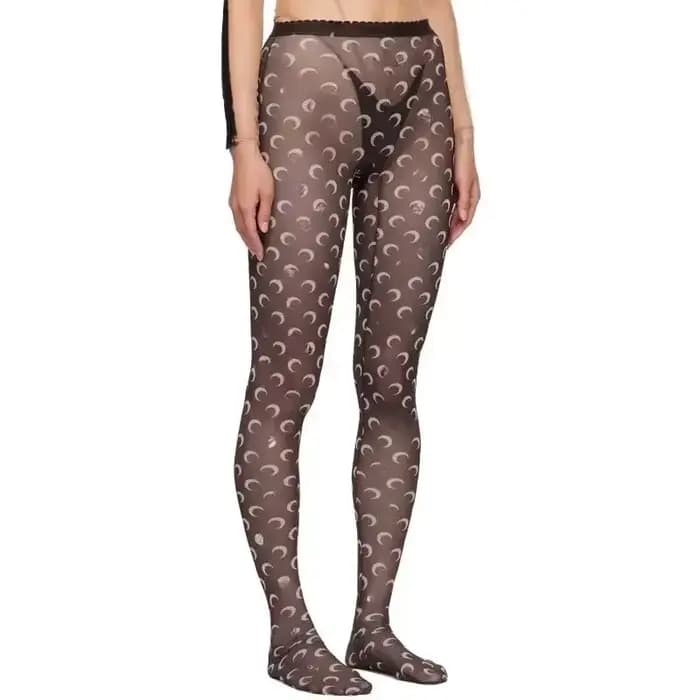 Collants marron en peluche pour femme, imprimé lune, sexy, élastiques, avec poches, bas polyvalents et tendance pour le froid