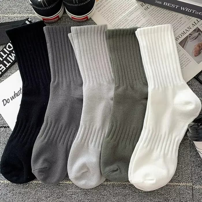 Nouveau 5 paires Cool hommes noir blanc chaussettes chaudes ensemble automne hiver mâle couleur unie Sport