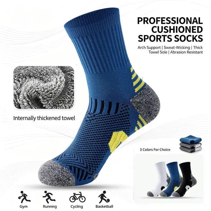 2 paires de chaussettes de sport de compression pour hommes