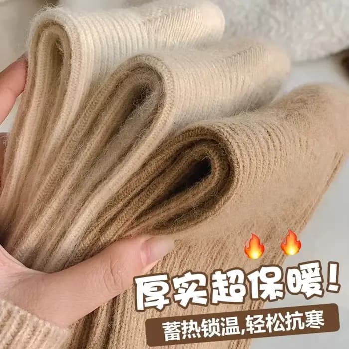 Femmes laine chaussettes chaud hiver épais cachemire flou décontracté couleur unie confortable maison chaussette doux longue thermique de haute qualité