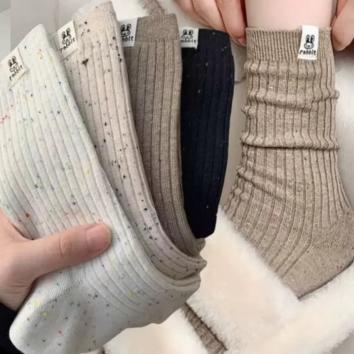 Chaussettes coréennes respirantes en coton pour femmes, bas doux et chauds, points décontractés, confortables, document de nouveauté, équipage, automne, hiver