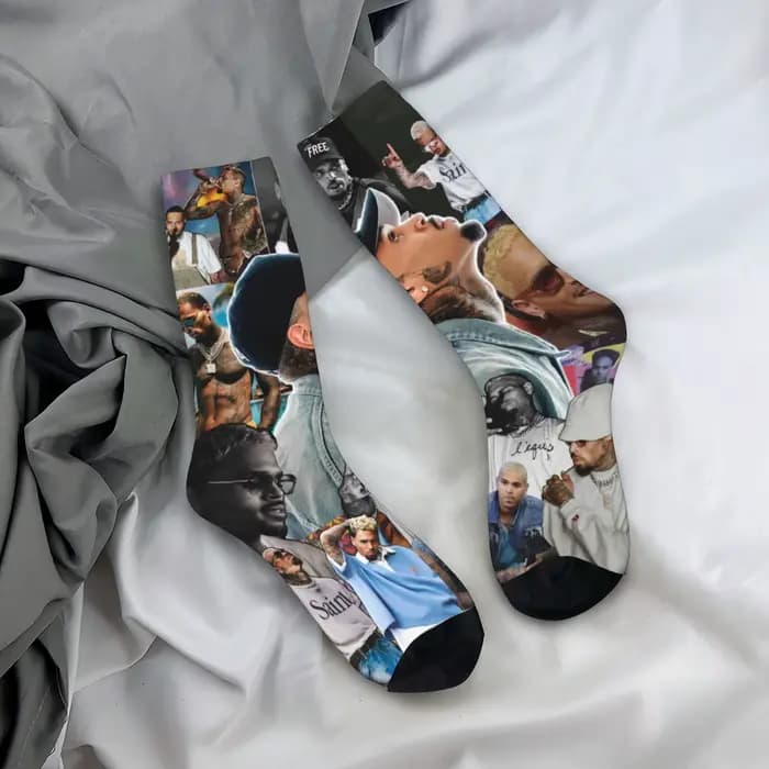 Chris Brown Breezy Bowl XX Tour 2025 chaussettes Merch pour hommes femmes