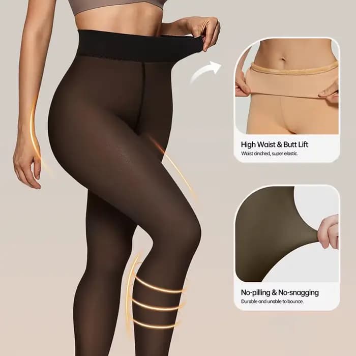 Collants doublés en polaire à une couture