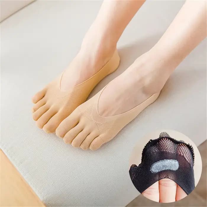 Chaussettes d'été à cinq doigts pour femmes, ultrafines, amusantes, bateau invisible, respirantes, courtes, à faible rinçage, non ald