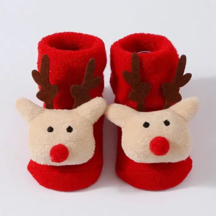 Mignon cadeau de noël tricoté bébé chaussettes nouveau-né enfant en bas âge doux bonhomme de neige cerf chaud