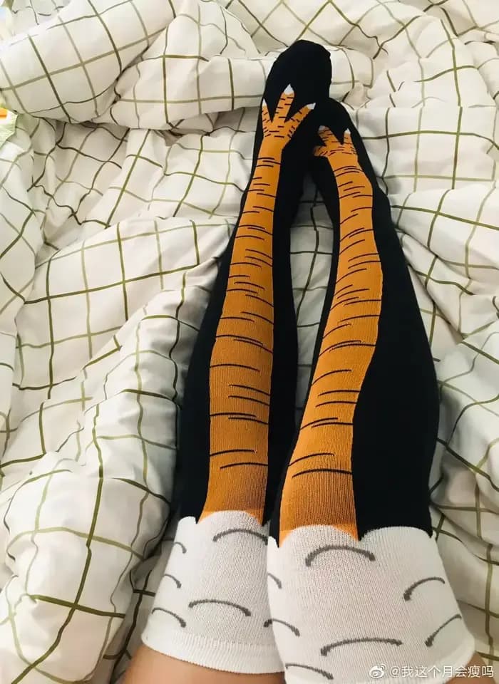 Hommes drôle 3D poulet chaussettes imprimer dessin animé Cosplay haute flexibilité cuisse