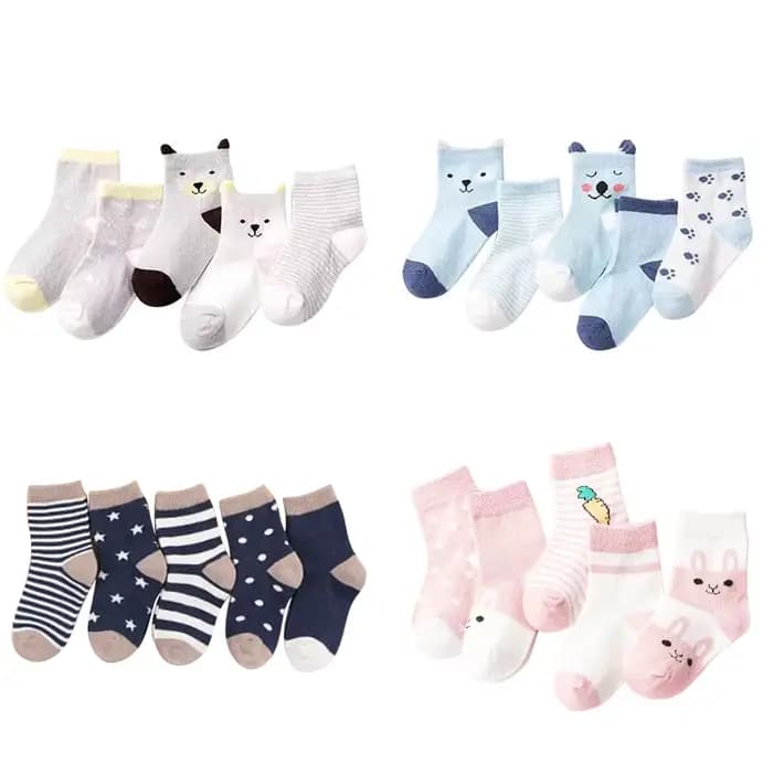 Chaussettes Courtes à Rayures et à Pois pour Bébé Garçon et Fille
